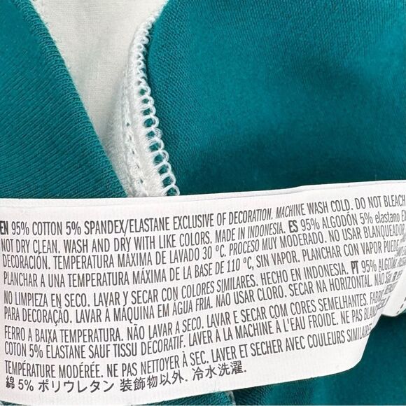 Forever 21 Cropped Full Zip Sweatshirt Jacket in Teal Women’s Size S - Picture 8 of 9